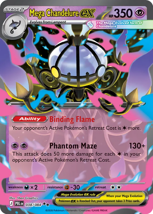 Mega Chandelure ex 038/084 — Pitch Black