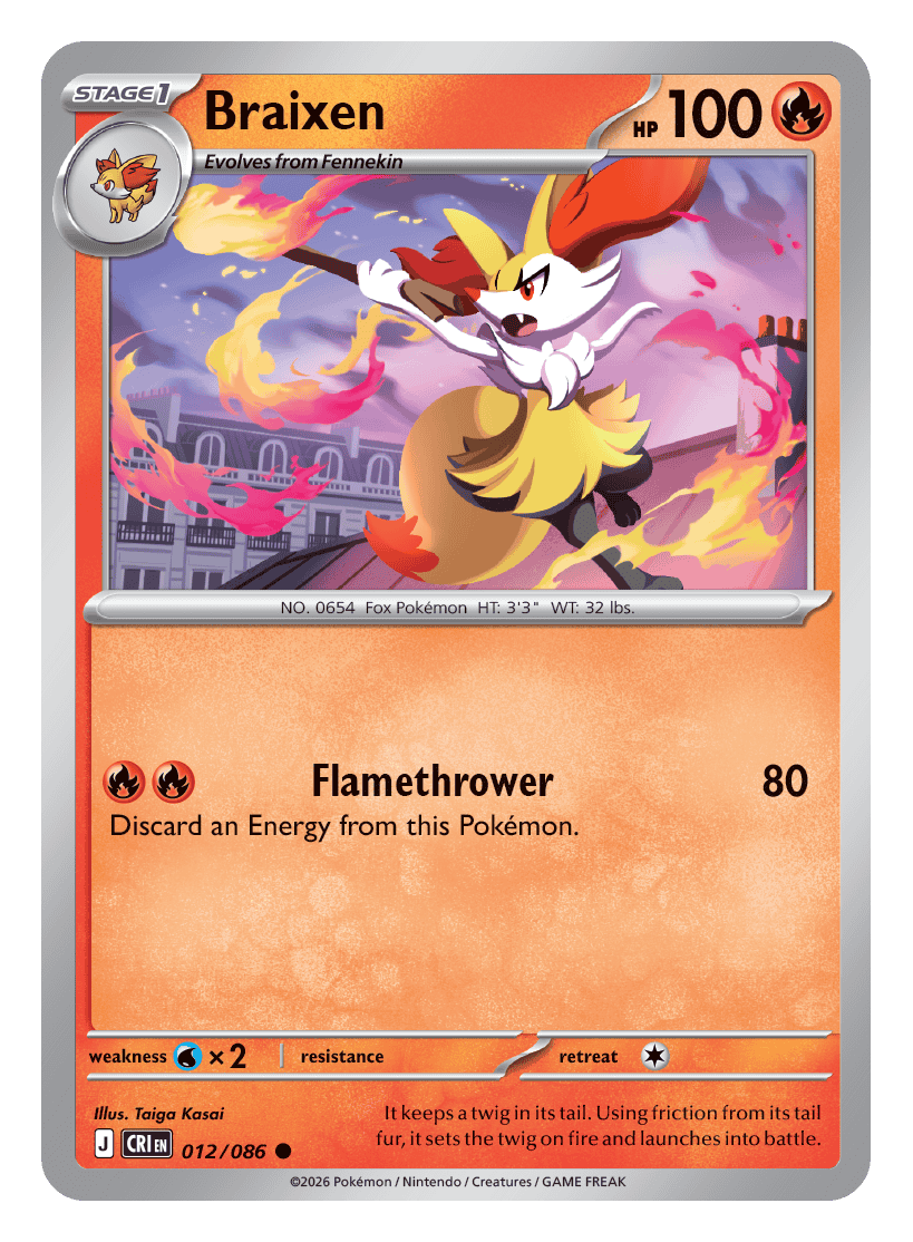 Braixen 012/086 — Chaos Rising