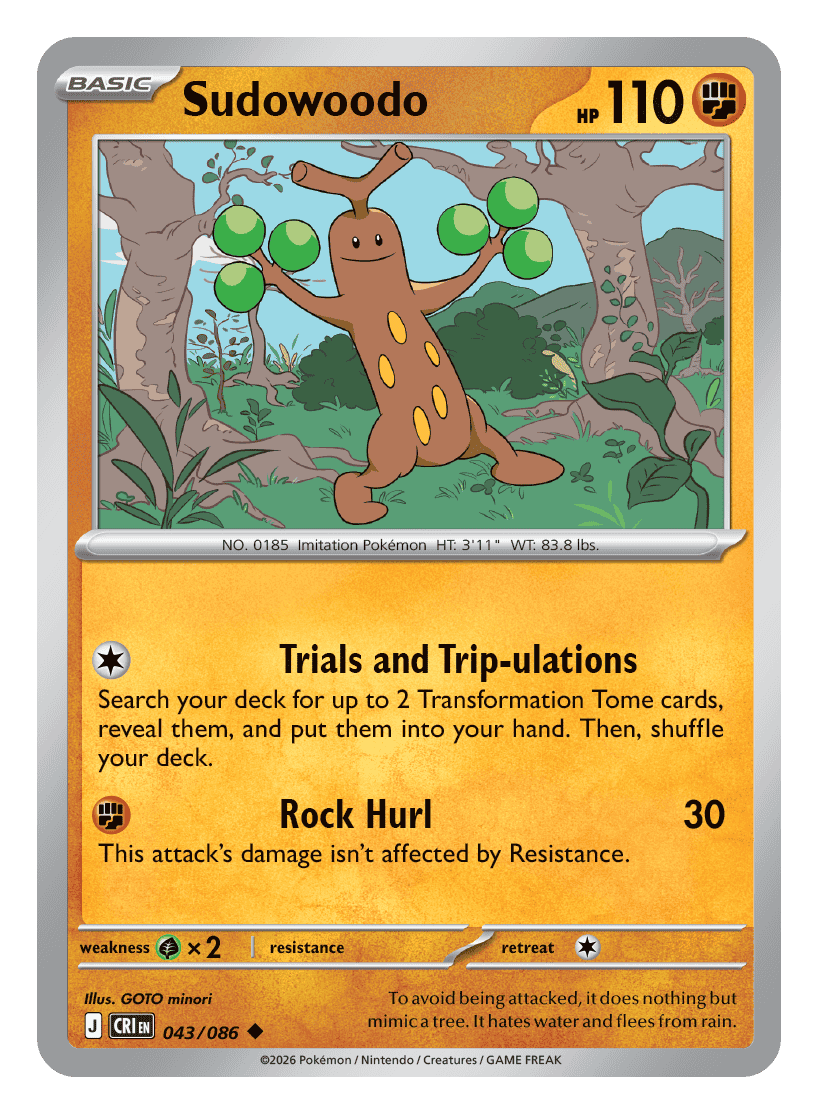 Sudowoodo 043/086 — Chaos Rising