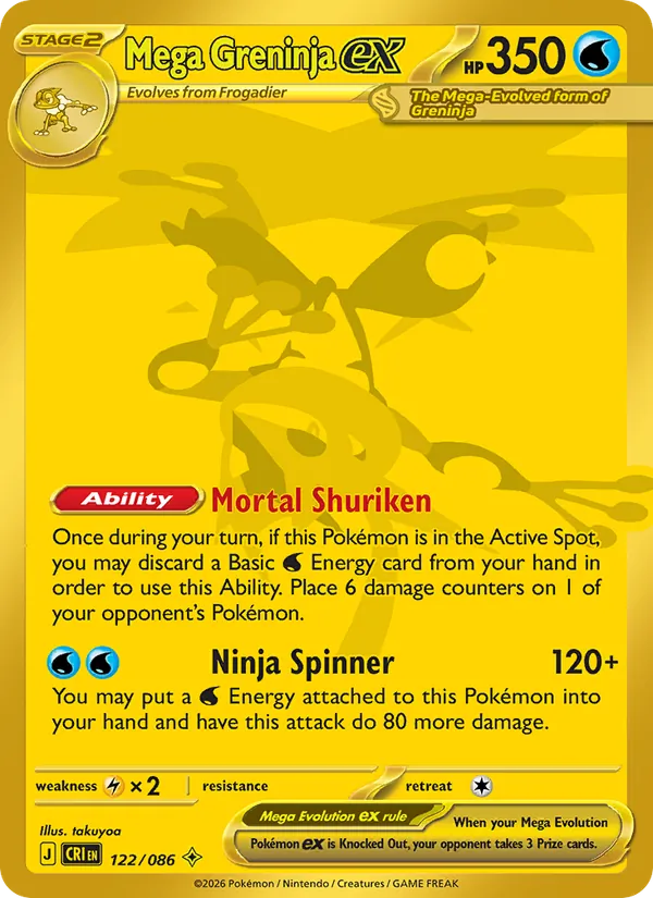 122 · Mega Greninja ex — Chaos Rising