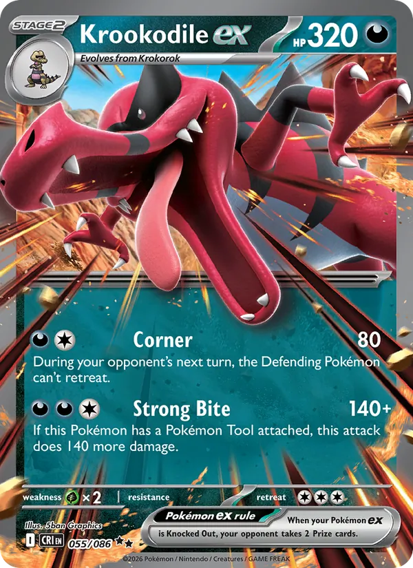 055 · Krookodile ex — Chaos Rising