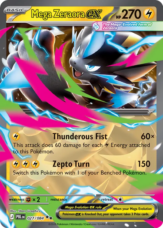 Mega Zeraora ex 027/084 — Pitch Black