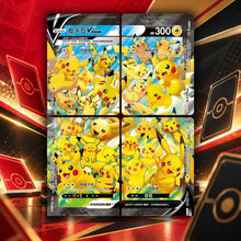 Las cuatro cartas foil de Pikachu V-UNION